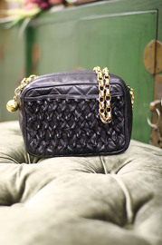 Vintage Chanel Black Lambskin with Interesting Knots Details Mini Purse