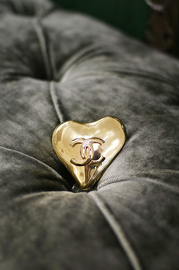 Vintage Chanel Giant Heart Shaped Brooch 7cm Wide