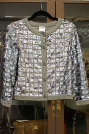 Pre own Chanel Cashmere Sequined Cardigan size 38