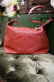 Vintage Chanel Large Red Caviar Shoulder Bag