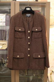 Vintage Chanel Brown Tweed Jacket FR44