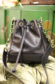 Vintage Chanel Caviar Black Bucket Bag