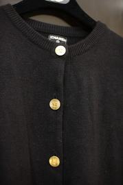 Vintage Chanel Black Cashmere Cardigan Size S