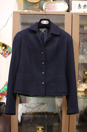 Vintage Chanel Navy Wool Jacket FR36