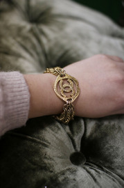 Vintage Chanel Cut Out Tiny Chains Bracelet