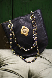 Vintage Chanel Mini Purse with Lovely Golden Brooch