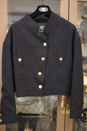 Vintage Chanel Black Wool Jacket FR36