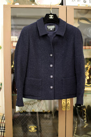 Vintage Chanel Navy Wool Jacket Size S