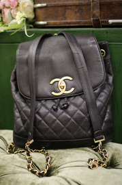 Vintage Chanel Black Caviar Backpack Medium Size Super Rare