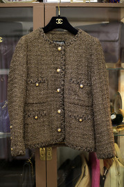 Vintage Chanel Wool Tweed Jacket Rare Sz 34 1995