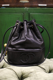 Vintage Chanel Caviar Bucket Bag Rare Small Size