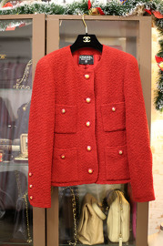 Beautiful Vintage Chanel Red Tweed Jacket FR36
