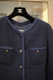 Vintage Chanel Navy Tweed Jacket FR34