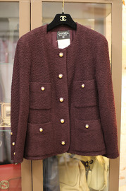 Vintage Chanel Burgundy Jacket 1993 FR44