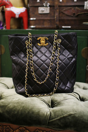 Vintage Chanel Tote Bag with Giant Logo