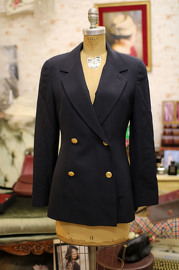 Vintage Chanel Navy Double Breasted Blazer FR36 from 80s