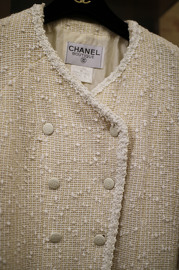 Vintage Chanel White/Beige Multi Tweed Jacket 1996 Cruise Collection FR40