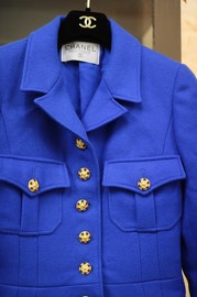 Vintage Chanel Cobalt Blue with Pretty Gripoix Buttons FR36