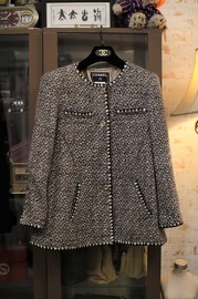 Pre Own Chanel Brown And Multcolour Wool Jacket Medium Length FR40 2001