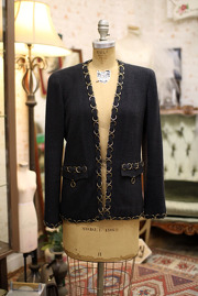 Pre Owned Chanel Black Silk Embellished Jacket FR38 2002