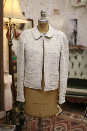 Pre Owned Chanel Ivory Multi Tweed Jacket FR38 2003