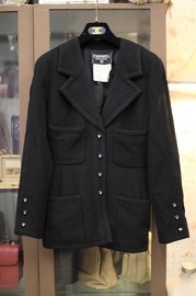 Vintage Chanel  Black Wool Jacket FR36