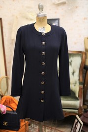 Vintage Chanel Navy Wool Dolly Style Jacket FR38 Fits a FR36 Gal