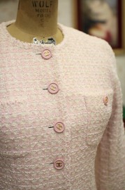 Vintage Chanel Pink Multi Tweed Tweed Jacket FR36 1997 Collection