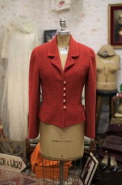Vintage Chanel Red Bouclé Jacket FR38 Fits FR36 Gals 1993
