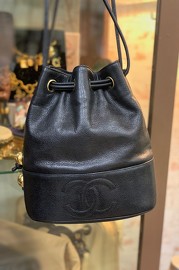 Vintage Chanel Caviar Bucket Bag Rare Small Size