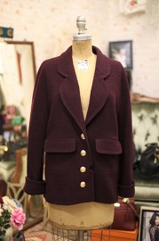 Vintage Chanel Burgundy Wool Jacket FR38/40