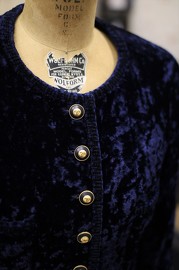 Vintage Chanel Royal Blue Velvet Jacket FR38 1994