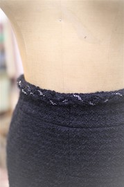 Pre Owned Chanel Black Wool Tweed Skirt FR40 2007