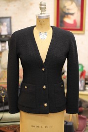 Vintage Chanel Black Boucle Jacket FR34 90s