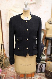 Vintage Chanel Wool Black Jacket Rare Sz 36 1993 Autumn