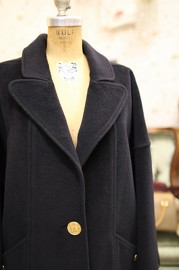 Vintage Chanel Black Wool Coat FR34 80s Fits FR34-38 gals