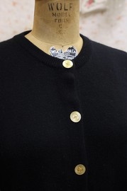 Vintage Chanel Black Cashmere Cardigan Size M as marked