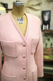 Vintage Chanel Pink Wool Tweed Jacket FR36 1996