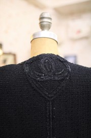 Pre Owned Chanel Black Tweed Skirt Set FR34 2009