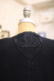Pre Owned Chanel Black Tweed Skirt Set FR34 2009