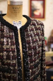 Pre Owned Chanel Burgundy Multi Tweed Jacket 2002 FR38 also Fits FR36 gals