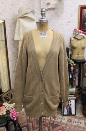 Vintage Chanel CamelHair Beige Cardigan Size M 80s