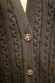 Vintage Celine Brown Cable Knit Cardigan FR42