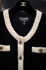 Vintage Chanel Black / White Jacket FR38 from 80s