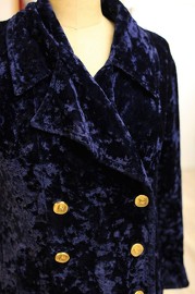 Vintage Chanel Blue Velvet Jacket FR36 1993