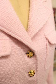 Vintage Chanel Baby Pink Wool Jacket FR44 1996