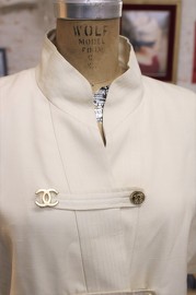 Vintage Chanel Rare Ivory Chinese Style Short Sleeves Jacket/Top from 80s Bust 39