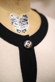 Vintage Black X Ivory Cashmere Cardigan FR38 from 1993