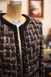 Pre Owned Chanel Burgundy Multi Tweed Jacket 2002 FR42 Also Fits FR40 Gals