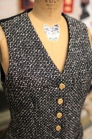 Vintage Chanel Black & White Tweed Vest FR36 1993